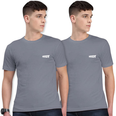 ON TREND Printed Men Crew Neck Grey T-Shirt
