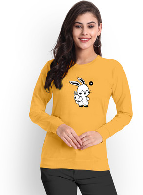 ZentWorld Printed Women Round Neck Yellow T-Shirt