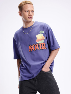 Kook N Keech Printed Men Round Neck Purple T-Shirt