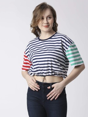 Pepe Jeans Striped Women Round Neck Multicolor T-Shirt