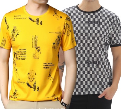 sti Printed Men Round Neck Multicolor T-Shirt