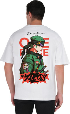 Mr Anime Graphic Print Men Round Neck White T-Shirt