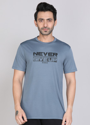 HRX by Hrithik Roshan Typography Men Round Neck Grey T-Shirt