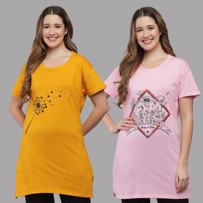 Matisse Printed Women Round Neck Multicolor T-Shirt