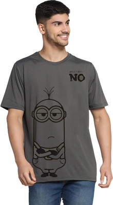 METRONAUT Printed, Typography Men Round Neck Grey T-Shirt