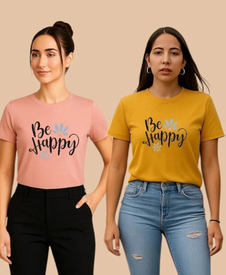 Moldify Graphic Print Women Round Neck Multicolor T-Shirt