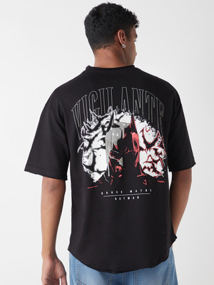 BEWAKOOF Graphic Print Men Round Neck Black T-Shirt