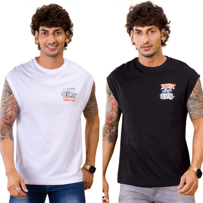 I&D Printed Men Round Neck Multicolor T-Shirt