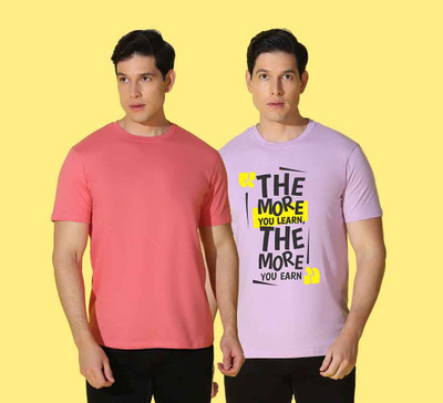 WOOSTRO Printed Men Round Neck Multicolor T-Shirt