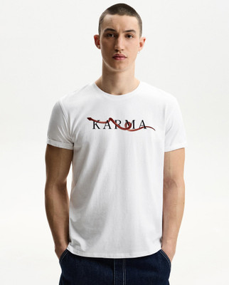 SR Fashion Typography Men Round Neck White T-Shirt