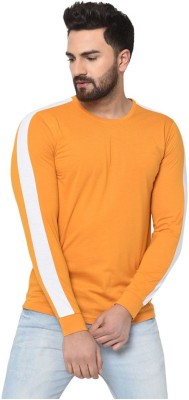 UNICUS APPAREL Colorblock Men Round Neck White, Orange T-Shirt