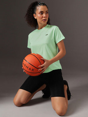 Clovia Solid Women Round Neck Light Green T-Shirt