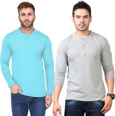 Adorbs Solid Men Round Neck Multicolor T-Shirt