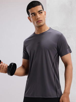 HRX by Hrithik Roshan Solid Men Round Neck Black T-Shirt