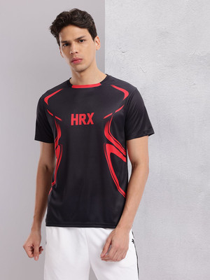 HRX by Hrithik Roshan Printed Men Round Neck Black T-Shirt