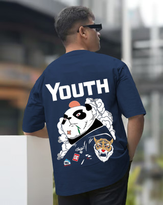 LGGARMENTS Printed, Typography Men Round Neck Dark Blue T-Shirt