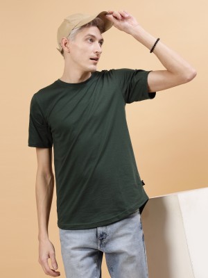 RIGO Self Design Men Round Neck Green T-Shirt