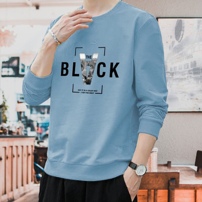 Manly Tees Printed Men Round Neck Light Blue T-Shirt