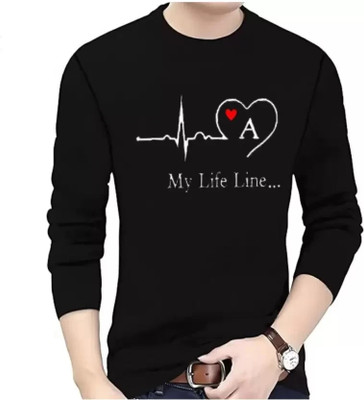 JSR Printed Men Round Neck Black T-Shirt
