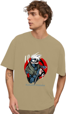ENZIKO Graphic Print Men Round Neck Beige T-Shirt