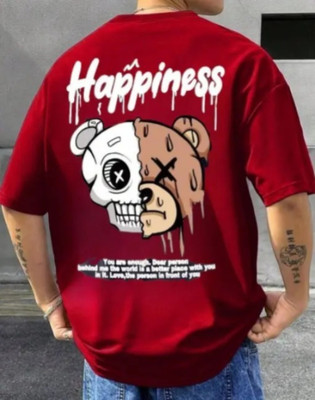 Androecium Graphic Print Men Round Neck Maroon T-Shirt
