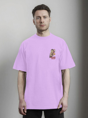 Moda Rapido Printed Men Round Neck Purple T-Shirt