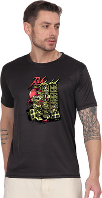S COLLECTION Graphic Print Men Round Neck Black T-Shirt