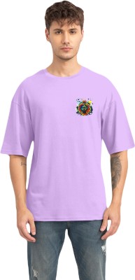 RITCHER Printed Men Round Neck Purple T-Shirt