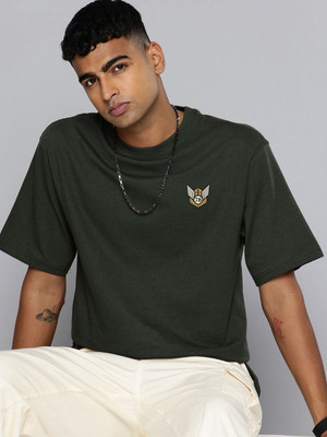 R.Code by The Roadster Life Co. Graphic Print Men Round Neck Light Green T-Shirt