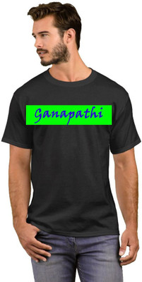 GNS Printed Men Round Neck Green, Blue, Black T-Shirt