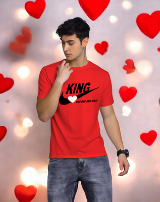 Triptee Printed Men Round Neck Red T-Shirt