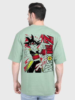 Clickwell Trend Printed Men Round Neck Light Green T-Shirt