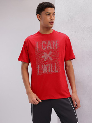 HRX by Hrithik Roshan Printed Men Round Neck Red T-Shirt