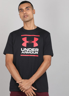 UNDER ARMOUR Printed Men Round Neck Black T-Shirt