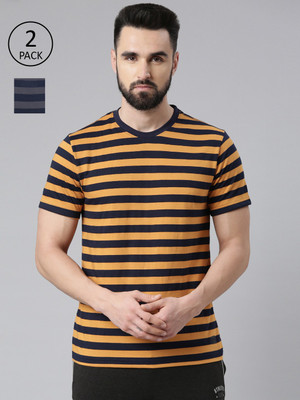 Force NXT Striped Men Round Neck Multicolor T-Shirt