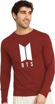 London Crew Printed Men Round Neck Maroon T-Shirt