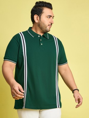 bigbanana Solid Men Polo Neck Green T-Shirt