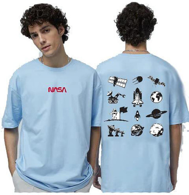 The Modern Soul Printed Men Round Neck Light Blue T-Shirt