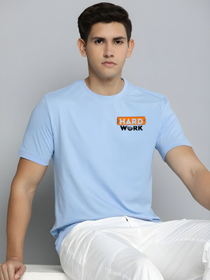 SZN Graphic Print Men Round Neck Light Blue T-Shirt
