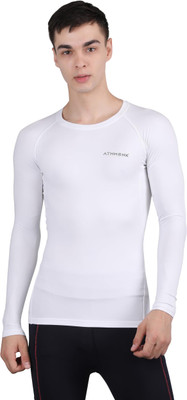 Athmonk Solid Men Round Neck White T-Shirt
