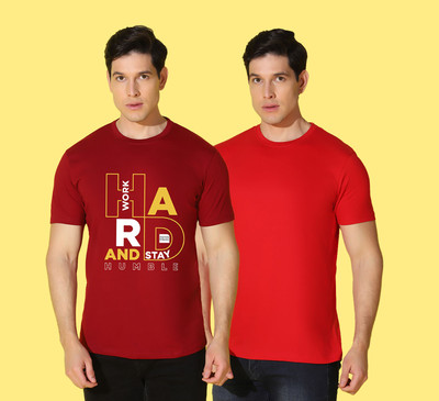 WOOSTRO Typography, Solid Men Round Neck Multicolor T-Shirt