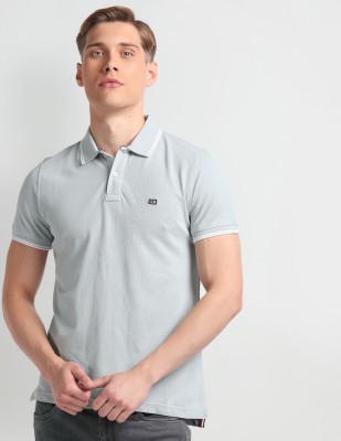 Arrow Sport Self Design Men Polo Neck Grey T-Shirt