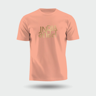 Luv My India Printed Men Round Neck Pink T-Shirt