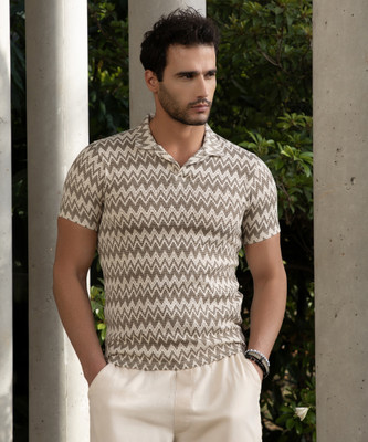 CAMPUS SUTRA Striped Men Polo Neck Multicolor T-Shirt