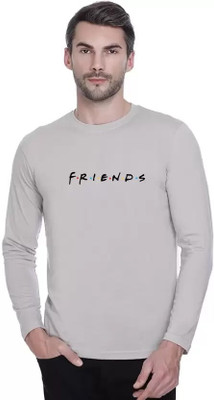 LV CARE Printed Men Round Neck Grey T-Shirt