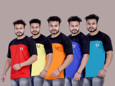 SYM Solid Men Round Neck Multicolor T-Shirt