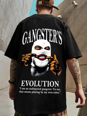 Benny Brooks Graphic Print Men Round Neck Black T-Shirt