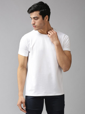 EPPE Solid Men Round Neck White T-Shirt