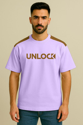Culish Trend Printed Men Round Neck Purple T-Shirt