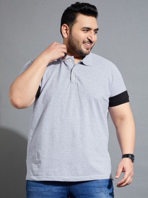 bigbanana Solid Men Polo Neck Grey T-Shirt
